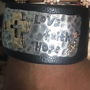 Leather inspirational bracelet